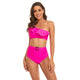 Ruffles Split High Waist Top Tie Bikini Set Swimsuit