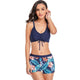 Sunflower Print Drawstring Bikini Set Swimsuit