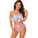 Ruffle Floral Drawstring Bikini Set Swimsuit
