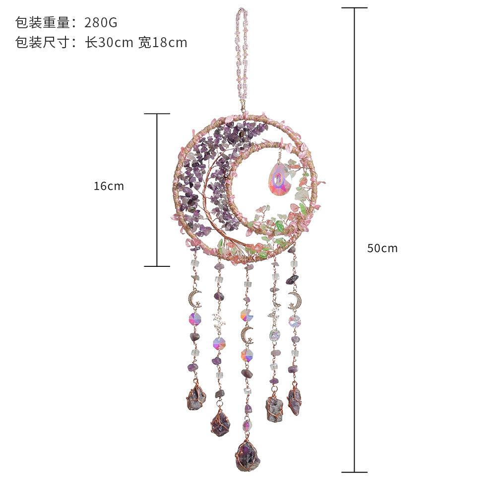 ❤️‍🔥Handmade Natural crystal gravel handmade tree of life pendant