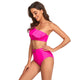 Ruffles Split High Waist Top Tie Bikini Set Swimsuit