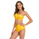 Ruffles Split High Waist Top Tie Bikini Set Swimsuit