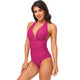 Halter V-Neck Belly Control Sling One Piece Swimsuit