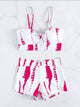 Tie Dye Bikini & High Waist Shorts Swimsuit
