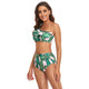 Ruffles Split High Waist Top Tie Bikini Set Swimsuit
