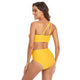 Ruffles Split High Waist Top Tie Bikini Set Swimsuit
