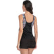 Printed Strappy T-Back Push Up Tankini Top with Shorts