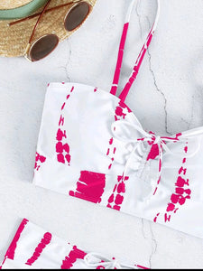Tie Dye Bikini & High Waist Shorts Swimsuit