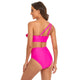 Ruffles Split High Waist Top Tie Bikini Set Swimsuit