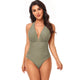 Halter V-Neck Belly Control Sling One Piece Swimsuit