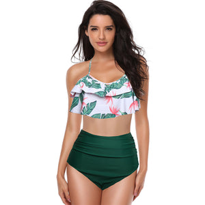 Ruffled Bikini & High Waist Bottom Swimsuit