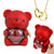 Engraved Heart Necklace - With Real Rose Bear Giftbox