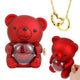 Engraved Heart Necklace - With Real Rose Bear Giftbox