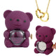 Engraved Heart Necklace - With Real Rose Bear Giftbox