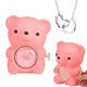 Engraved Heart Necklace - With Real Rose Bear Giftbox