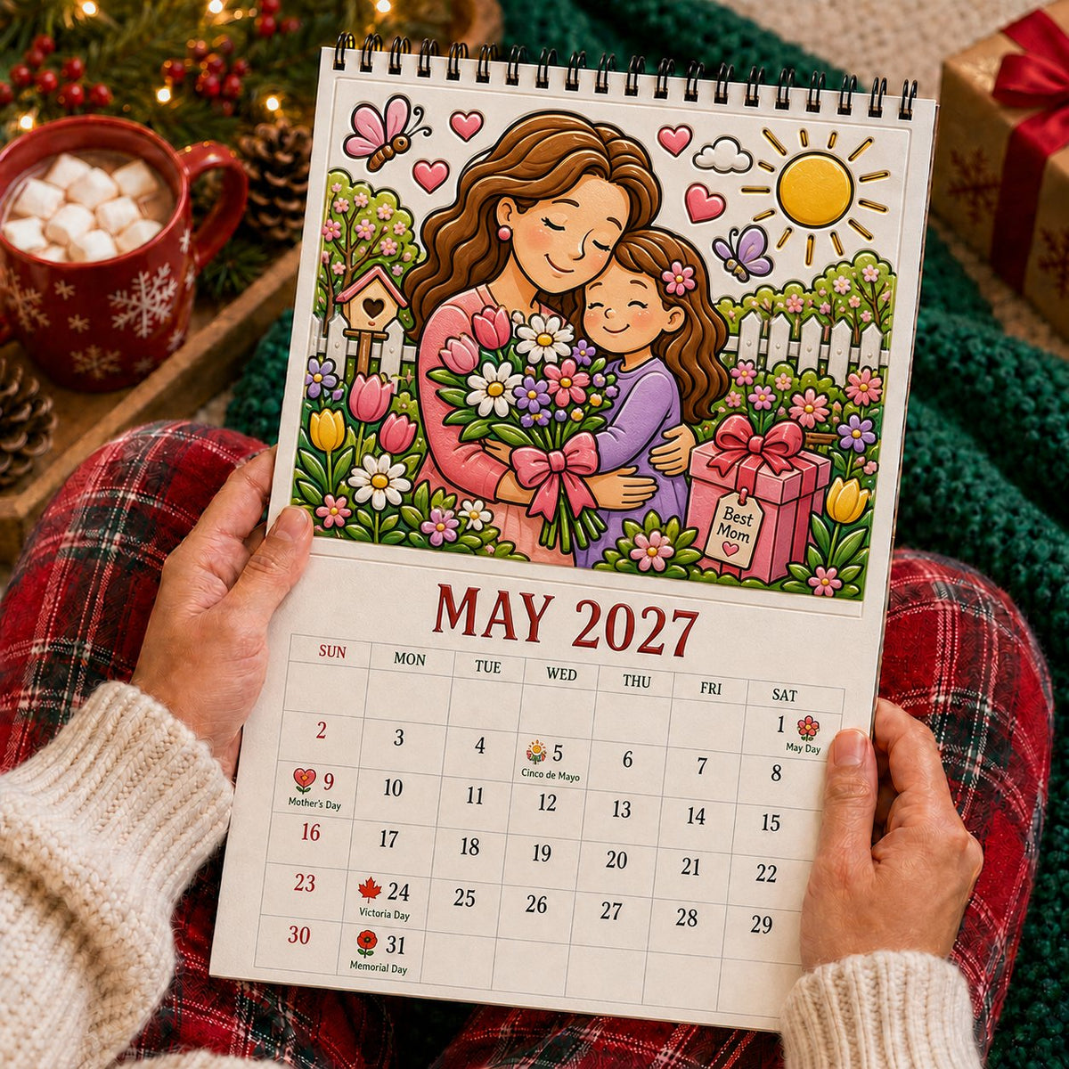 🎨Color The Year 2027: Guided Creative Calendar📅| Seasonal Guided Coloring Wall Calendar With Markers - Image 7