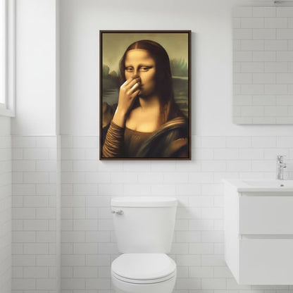 2026 BIG Sale-$9.9🔥Holding Nose Bathroom Canvas Art（Frame not included）