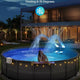 Solar Pool Fountain with Lights Dual Arc - Above/Inground Pool Fountain Lights with Remote Control