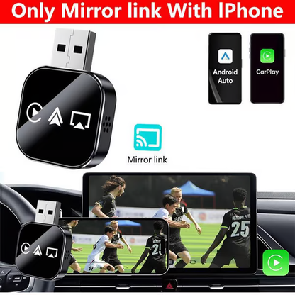 📶 2026 Upgrade 3 in 1 Screen Mirror iOS Phone, wired to wireless Carplay adapter