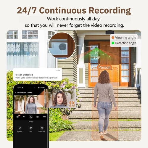 🔥🔥3MP 2K Window Camera,2.4GHz & 5GHz WiFi Indoor Cameras for Home Security with ChromaMax Al Color Night Vision