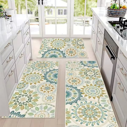 💖💖Boho Washable Kitchen Rugs Sets of 3 - Non Slip Kitchen Rugs