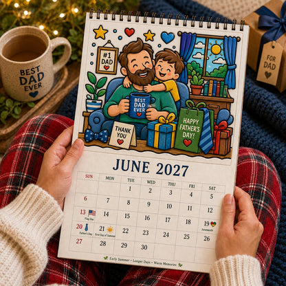 🎨Color The Year 2027: Guided Creative Calendar📅| Seasonal Guided Coloring Wall Calendar With Markers - Image 8