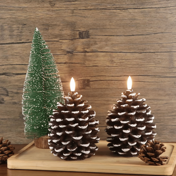 2025 HOT SELL-Flameless Pinecone Candles Battery Operated