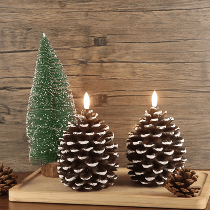 2025 HOT SELL-Flameless Pinecone Candles Battery Operated