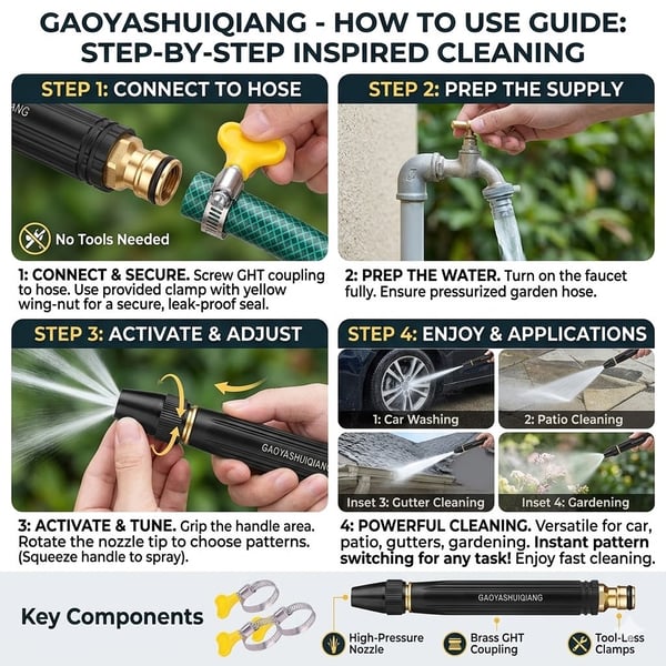 🔥High-Pressure Water Spray Gun – Multi-Use Cleaning Tool for Car, Garden & Home 💦