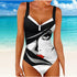 Women's Swimwear One Piece Monokini Bathing Suits Normal Swimsuit High Waisted Abstract Black Padded V Wire Bathing Suits Sports Vacation Sexy / New