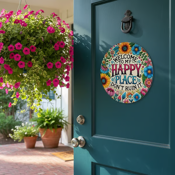 🔥Welcome to My Happy Place – Metal Wall Sign