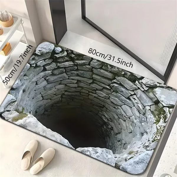 Visual Illusion Endless Abyss Pattern HD Printed Non-Slip Doormat