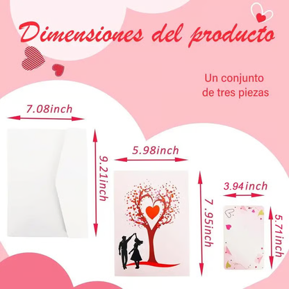 💌 3D Pop-Up Anniversary Card - Romantic Love Tree & Hearts Design💌