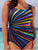 Women's Swimwear One Piece Monokini Bathing Suits Plus Size Swimsuit Tummy Control High Waist for Big Busts Rainbow Black Purple Brown Strap Bathing Suits Sports High-Waisted / New / Padded Bras
