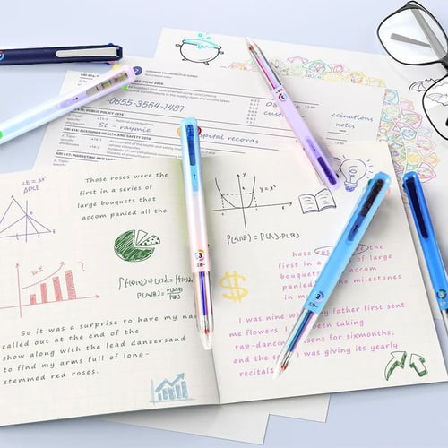 6 PCS Multicolor Pen, 4-in-1 18 Colors