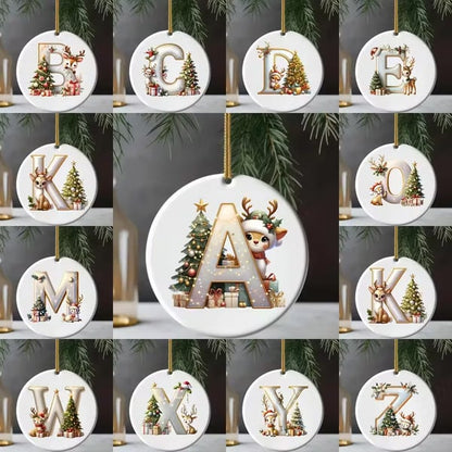 🎄Personalized Christmas Reindeer Letter Ornament🦌