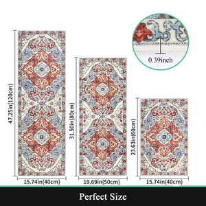 💖💖Boho Washable Kitchen Rugs Sets of 3 - Non Slip Kitchen Rugs