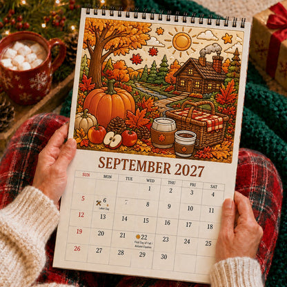 🎨Color The Year 2027: Guided Creative Calendar📅| Seasonal Guided Coloring Wall Calendar With Markers - Image 11