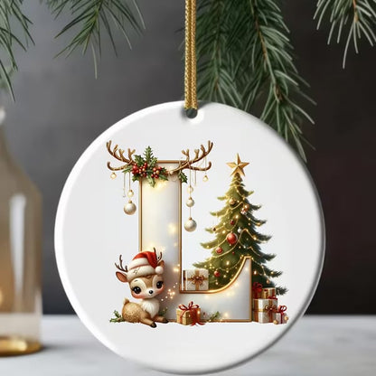 🎄Personalized Christmas Reindeer Letter Ornament🦌