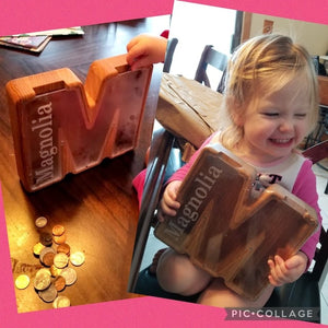 Piggy Bank-Wood Gift For Kids-Customizable name