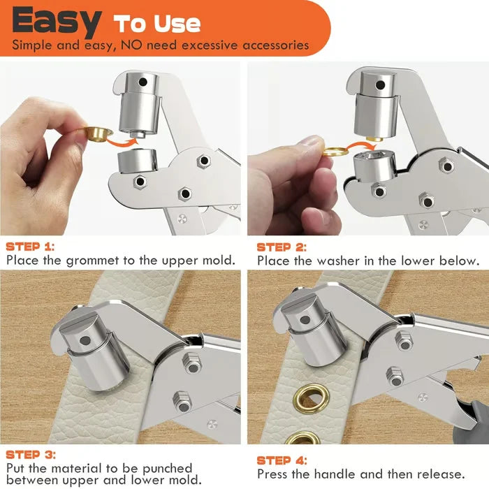 🔥LAST DAY 49%OFF🔥Grommet Tool Kit - 100Pcs metal grommets+manual eyelet puncher*1
