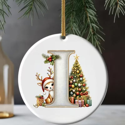 🎄Personalized Christmas Reindeer Letter Ornament🦌
