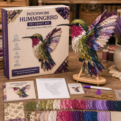 🧵 Beginner Friendly ✨ 3D Patchwork Bird DIY Craft Kit – Create a Layered Fabric Bird Worth Displaying - Image 16