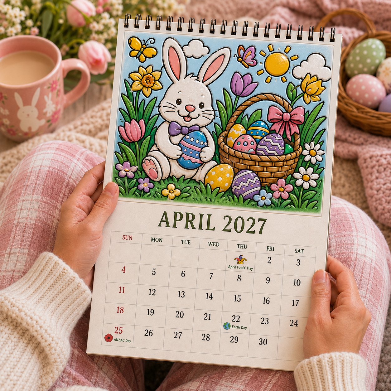 🎨Color The Year 2027: Guided Creative Calendar📅| Seasonal Guided Coloring Wall Calendar With Markers - Image 6