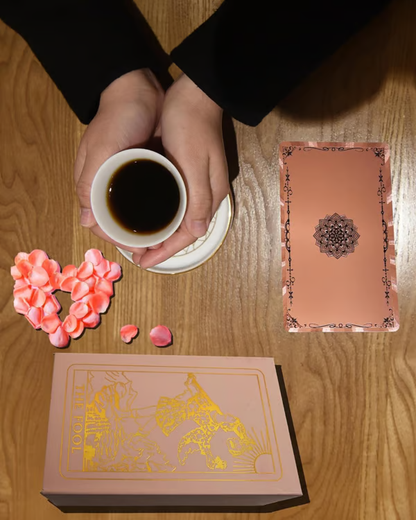 Rose Gold Tarot Cards with Guide Book Waterproof Wrinkle Resistant Foil Tarot Deck for Beginners Includes Chakras Planets Zodiac Signs Elements & Affirmations