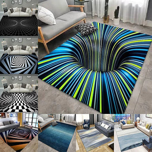 Modern Abstract 3D Vortex Area Rug Thickened Imitation Cashmere Living Room Simple Bedroom Full Bedside Blanket Sofa Home Coffee Table Non-slip Mat