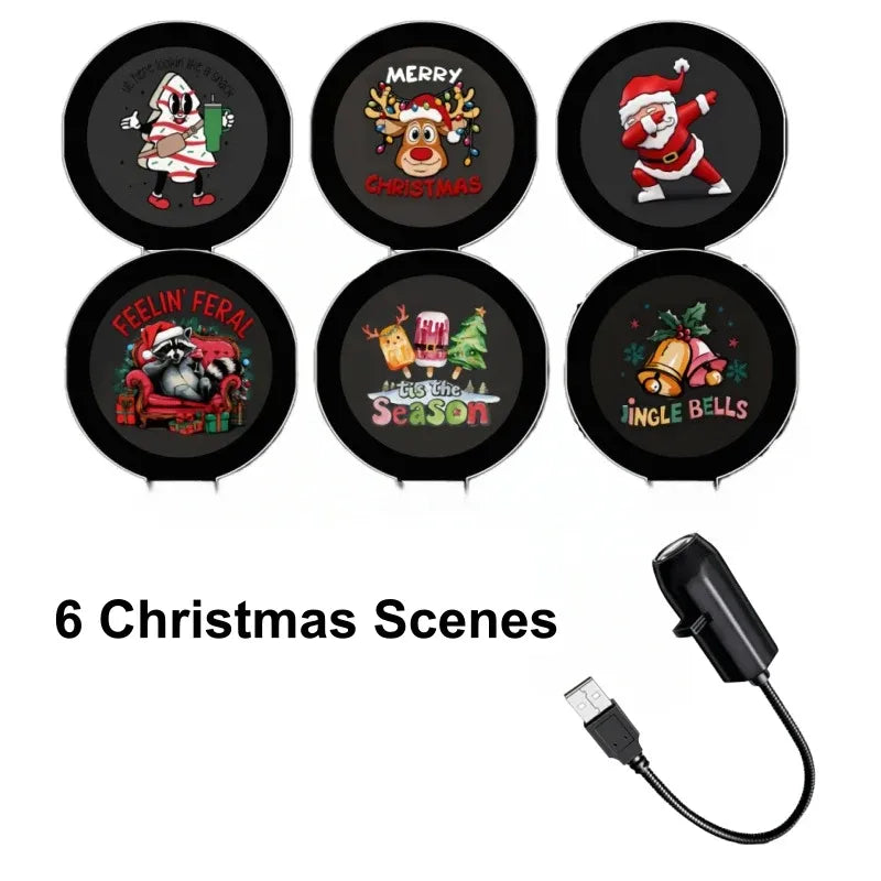 -Plug-&-Play HD Christmas Projector – 6 or 10 Festive Scenes - 🎄 Christmas 6 Scenes