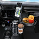 Car Cup Holder Tray Table with Expandable Base - Cell Phone and Dual Drink Cup Holder Expander for Car, Truck