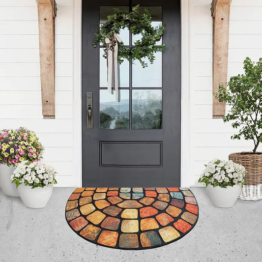 💖Boho Style Semicircular Door Mat - Non Slip Soft Floor Carpet