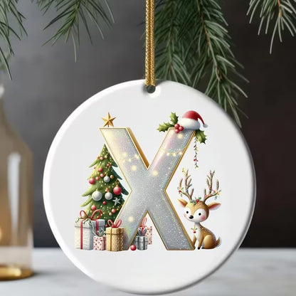 🎄Personalized Christmas Reindeer Letter Ornament🦌